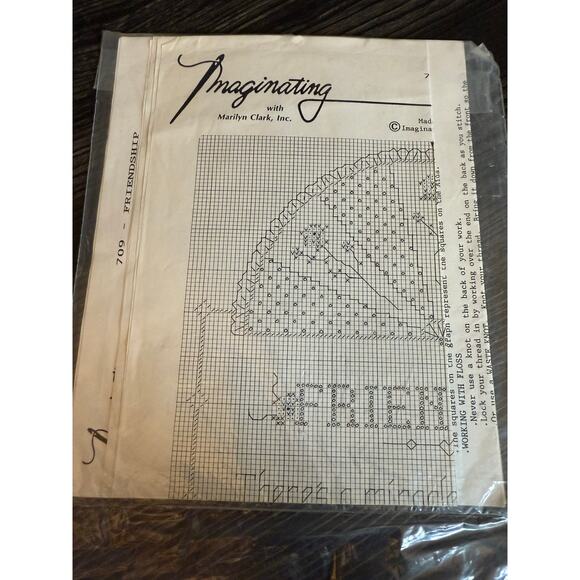 6/$25 Vintage Imaginating “Friendship Quote” Cross Stitch Pattern - Picture 2 of 2